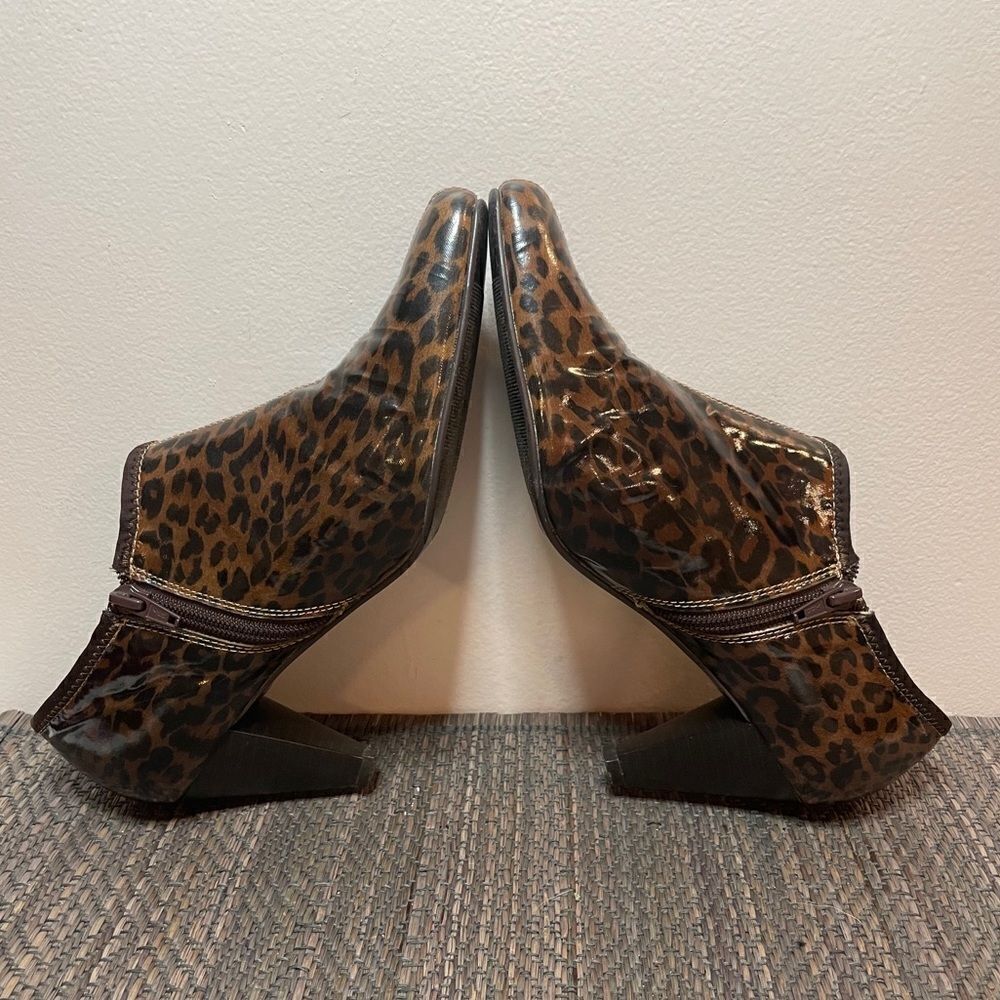 Boston Design Studio Water Resistant Low Heel Leopard Bootie 8 - Picture 5 of 10
